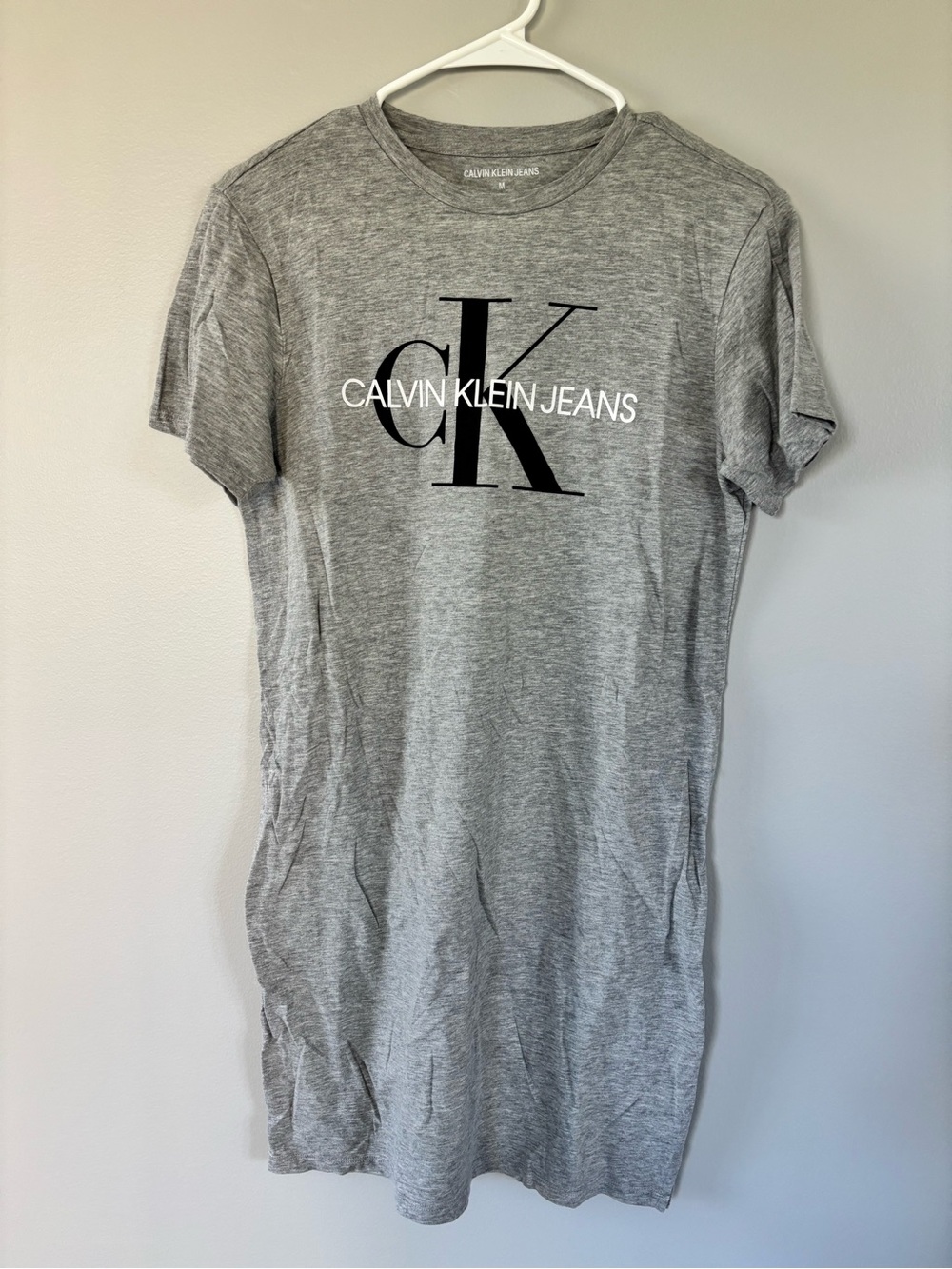 Calvin Klein Jeans Gray Logo T-Shirt Dress